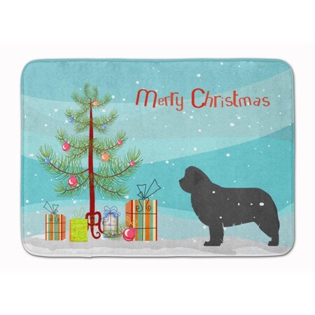 Carolines Treasures Newfoundland Merry Christmas Tree Machine Washable Memory Foam Mat BB2982RUG